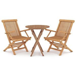 vidaXL 3 Piece Garden Dining Set Solid Wood Teak