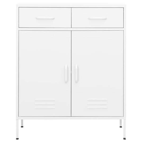 vidaXL Storage Cabinet White 80x35x101.5 cm Steel