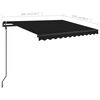 vidaXL Manual Retractable Awning with Posts 3x2.5 m Anthracite