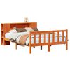 vidaXL Bookcase Bed without Mattress Wax Brown 135x190 cm Double Solid Wood Pine