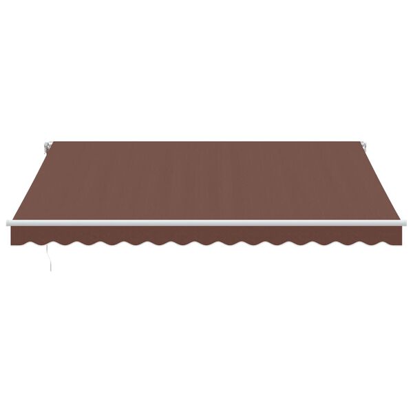 vidaXL Manual Retractable Awning with LED Brown 400x350 cm