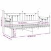 vidaXL Daybed Frame with Headboard White 100 x 190 cm Steel