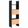 vidaXL Book Cabinet Black Oak 60 x 35 x 180 cm Engineered Wood