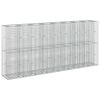 vidaXL Gabion Raised Bed 4 pcs Silver 330 x 50 x 150 cm