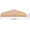 vidaXL Stair Mats 30 pcs 65x21x4 cm Gold Half Round Large