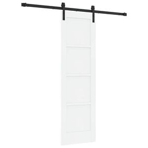 vidaXL Sliding Door White and Black 61 x 198.5 cm Solid Pine Wood