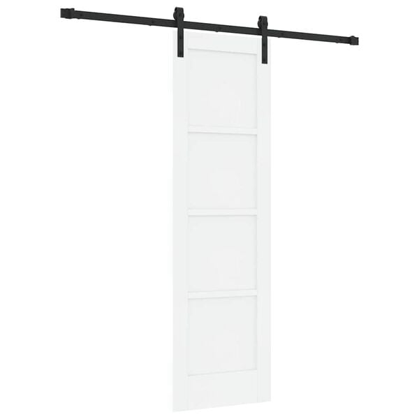 vidaXL Sliding Door White and Black 61 x 198.5 cm Solid Pine Wood