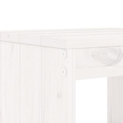 vidaXL 3 Piece Garden Bar Set White Solid Wood Pine