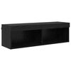 vidaXL TV Wall Cabinet Set with LED 5 pcs Black Oak Engineered Wood