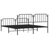 vidaXL Metal Bed Frame without Mattress with Footboard Black 183x213cm
