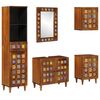 vidaXL Bathroom Furniture Set with Shelf 5 pcs Walnut Solid Mango Wood