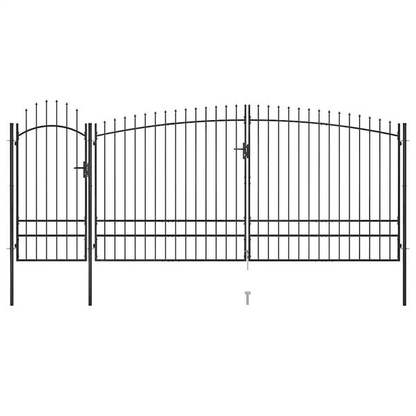 vidaXL Garden Fence Gate Woerden with Spear Top 5x1.95 m Black