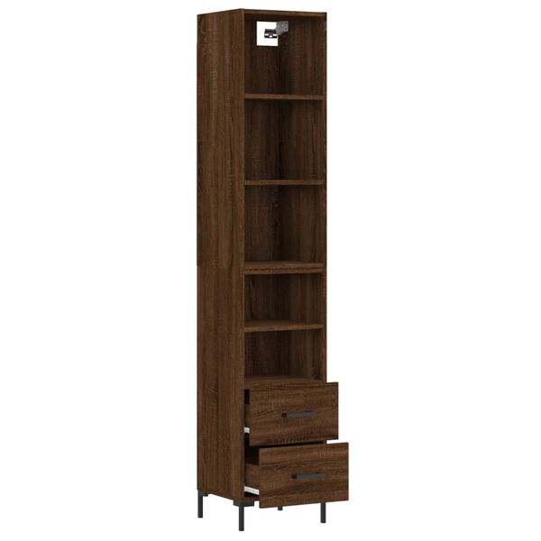 vidaXL Highboard Brown Oak 34.5x34x180 cm Engineered Wood