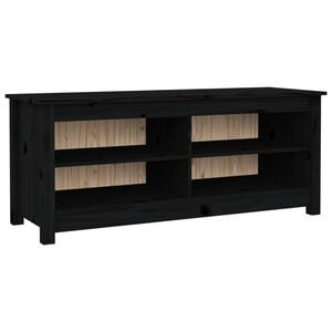 vidaXL Shoe Bench Black 110x38x45,5 cm Solid Wood Pine