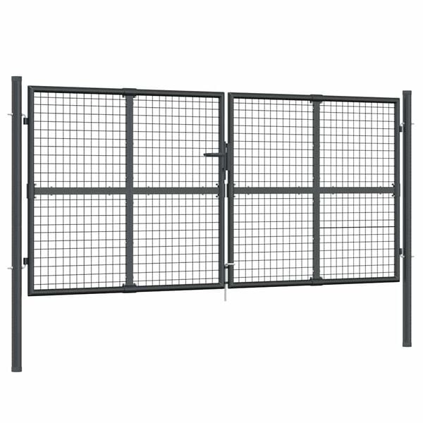 vidaXL Mesh Garden Gate Anthracite 300x125 cm Galvanised Steel