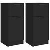 vidaXL Sideboards 2 pcs Black 30x30x70 cm Engineered Wood