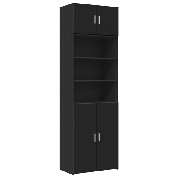 vidaXL Storage Cabinet Black 70x42.5x225 cm Engineered Wood
