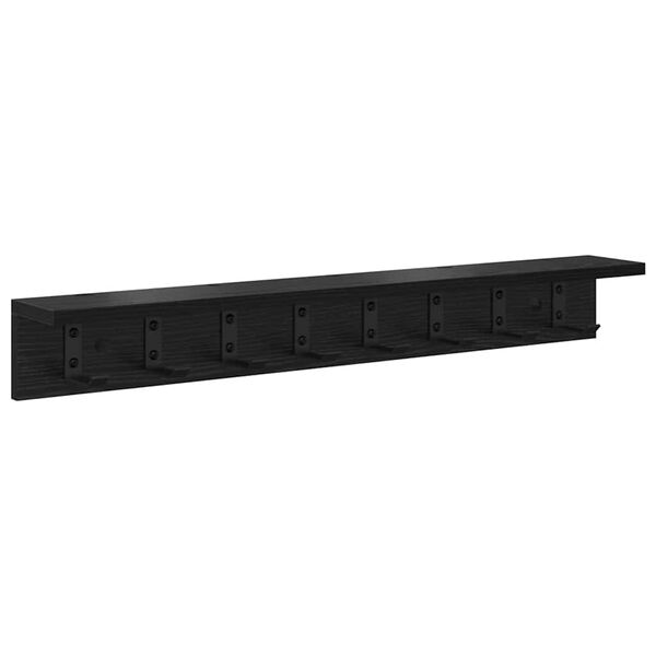 vidaXL Wall-Mounted Coat Rack Black Oak 80 x 10.5 x 10.5 cm