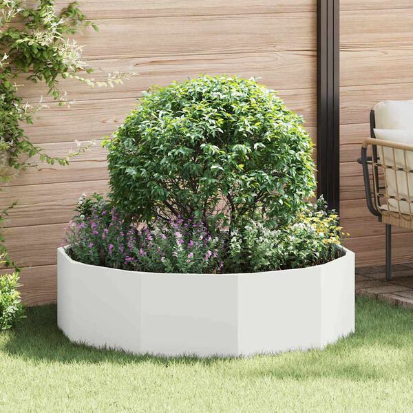 vidaXL Planter White 120 x 120 x 35 cm Steel
