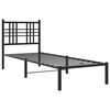 vidaXL Metal Bed Frame without Mattress with Headboard Black 75x190cm