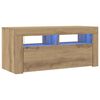 vidaXL TV Cabinet with LED Lights Artisan Oak 90x35x40 cm