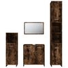 vidaXL 4 Piece Bathroom Furniture Set Smoked Oak Engineered Wood