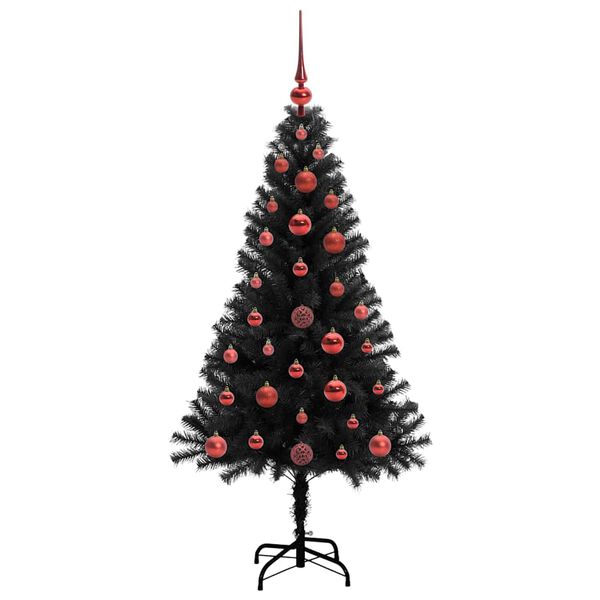 vidaXL Christmas Tree with 150 LEDs with Stand Black 120 cm PVC