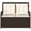 vidaXL Garden Bench Brown Poly Rattan
