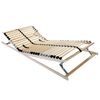 vidaXL Slatted Bed Base Manual Brown 140 x 190 cm Solid Beech Wood