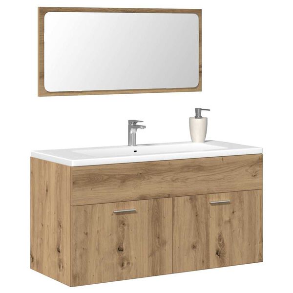 vidaXL Bathroom Cabinet with Mirror Artisan Oak Engineered Wood