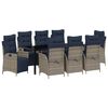 vidaXL Garden Dining Set 9 pcs Grey and Black Rattan