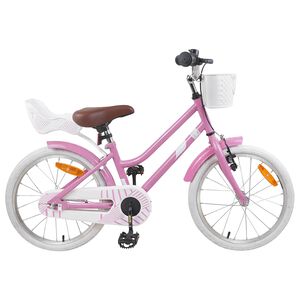 vidaXL Kids Bike 18 Inches for 5-7 Years Old Light Pink