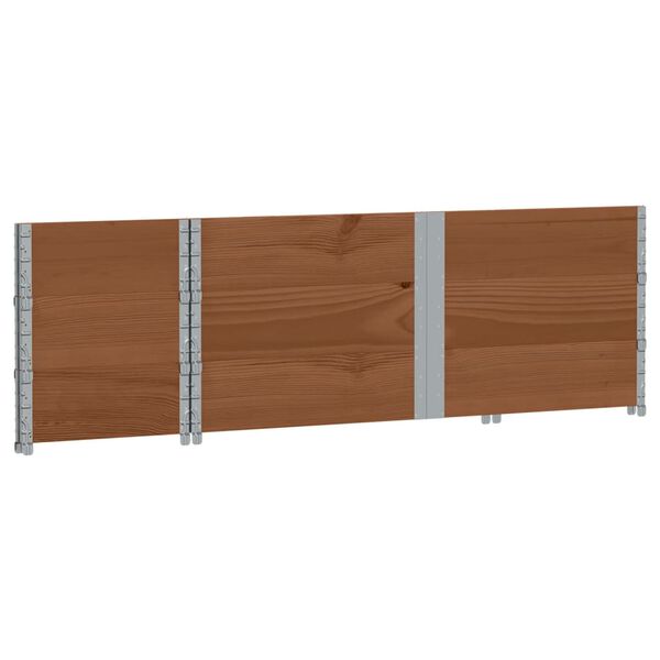 vidaXL Pallet Collars 3 pcs Brown 150x50 cm Solid Wood Pine