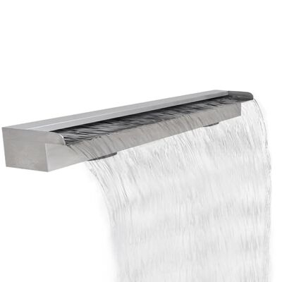 vidaXL Rectangular Waterfall Pool Fountain Stainless Steel 110 cm