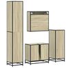 vidaXL 4 Piece Bathroom Furniture Set Sonoma Oak Engineered Wood
