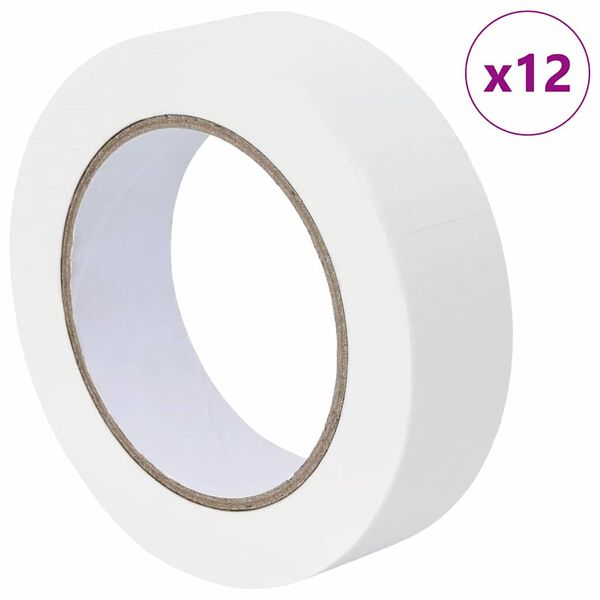 vidaXL Painter Masking Tapes 12 pcs White 30mm x 50m Paper