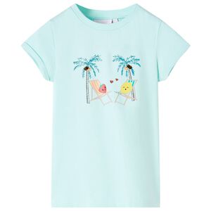 vidaXL Kids' T-shirt Light Aqua 128