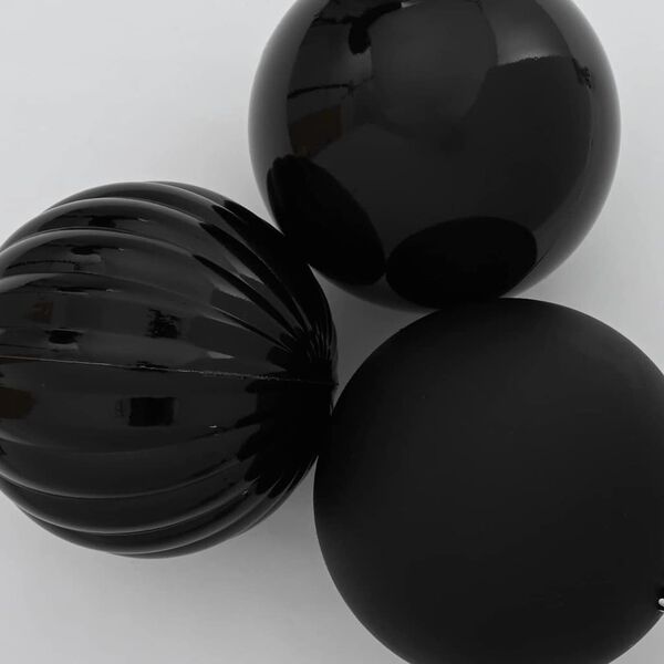 vidaXL Christmas Bauble Set 3 pcs Black Plastic