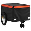 vidaXL Bike Trailer Black and Orange 45 kg Iron