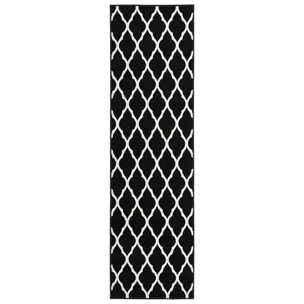 vidaXL Runner Rug BCF Black and White 80x300 cm