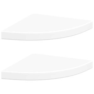 vidaXL Floating Corner Shelves 2 pcs White 35x35x3.8 cm MDF