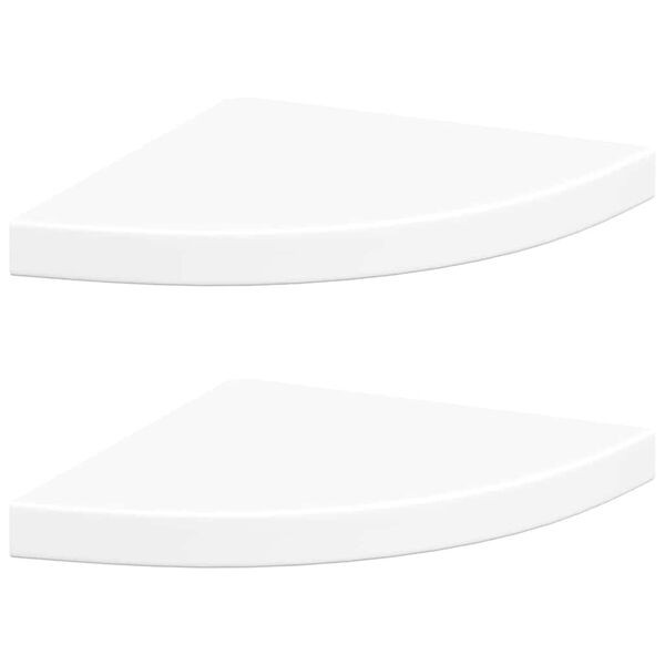 vidaXL Floating Corner Shelves 2 pcs White 35x35x3.8 cm MDF
