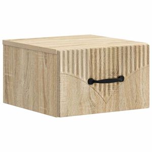 vidaXL Wall-Mounted Bedside Cabinet Sonoma Oak 34.5 x 33 x 20 cm