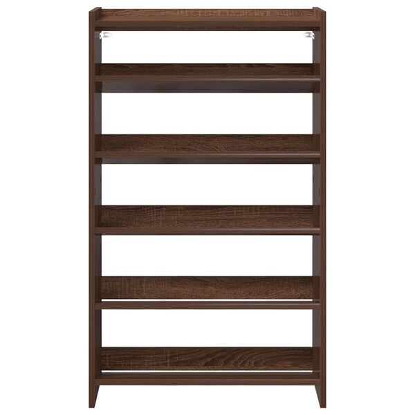 vidaXL Shoe Rack Brown Oak 60x25x100 cm Engineered Wood