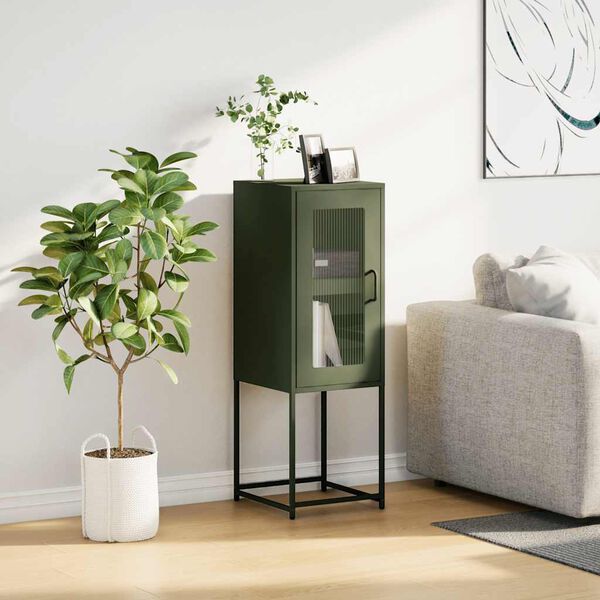 vidaXL Sideboard Olive Green 36x39x107 cm Cold-rolled Steel