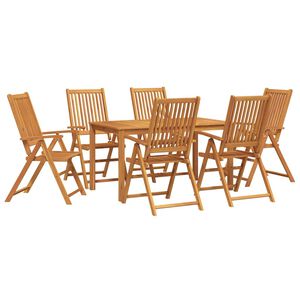 vidaXL Garden Dining Set 7 pcs 6-Seaters Natural Solid Acacia Wood