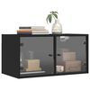 vidaXL Wall Cabinets with Glass Doors 2 pcs Black 68.5x37x35 cm