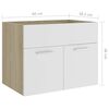vidaXL 2 Piece Bathroom Furniture Set White and Sonoma Oak Engineered Wood