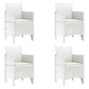 vidaXL Garden Chair 4 pcs White 53 x 49 x 85 cm PP