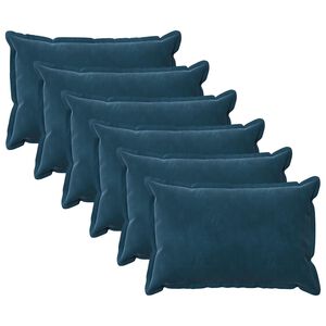 vidaXL Cushion with Pillow HOUTEN 6 pcs Blue Velvet